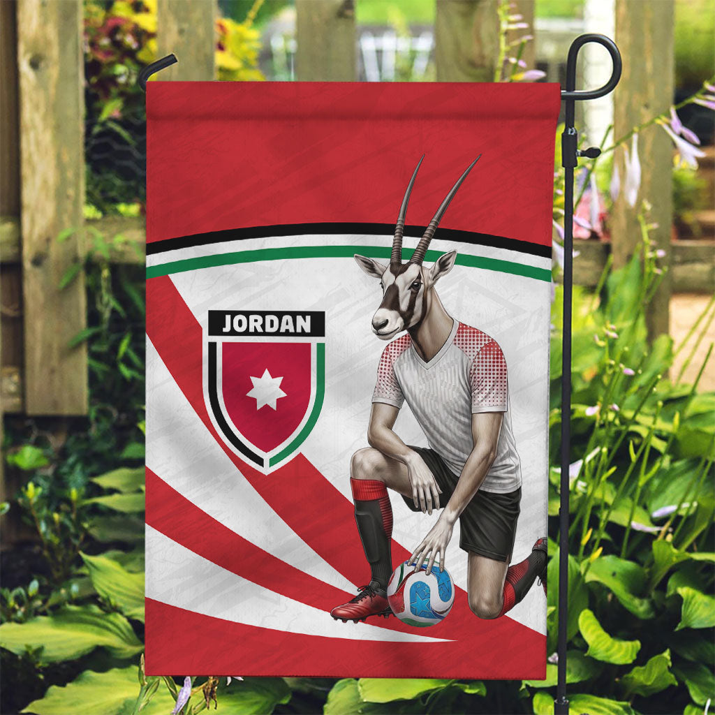 Jordan Football Oryx Mascot Garden Flag Patriotic Diagonal Stripe Athletic Graphic