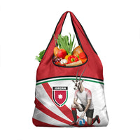 Jordan Football Oryx Mascot Grocery Bag Patriotic Diagonal Stripe Athletic Graphic