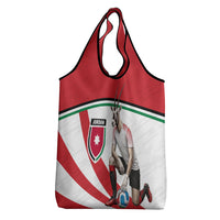 Jordan Football Oryx Mascot Grocery Bag Patriotic Diagonal Stripe Athletic Graphic