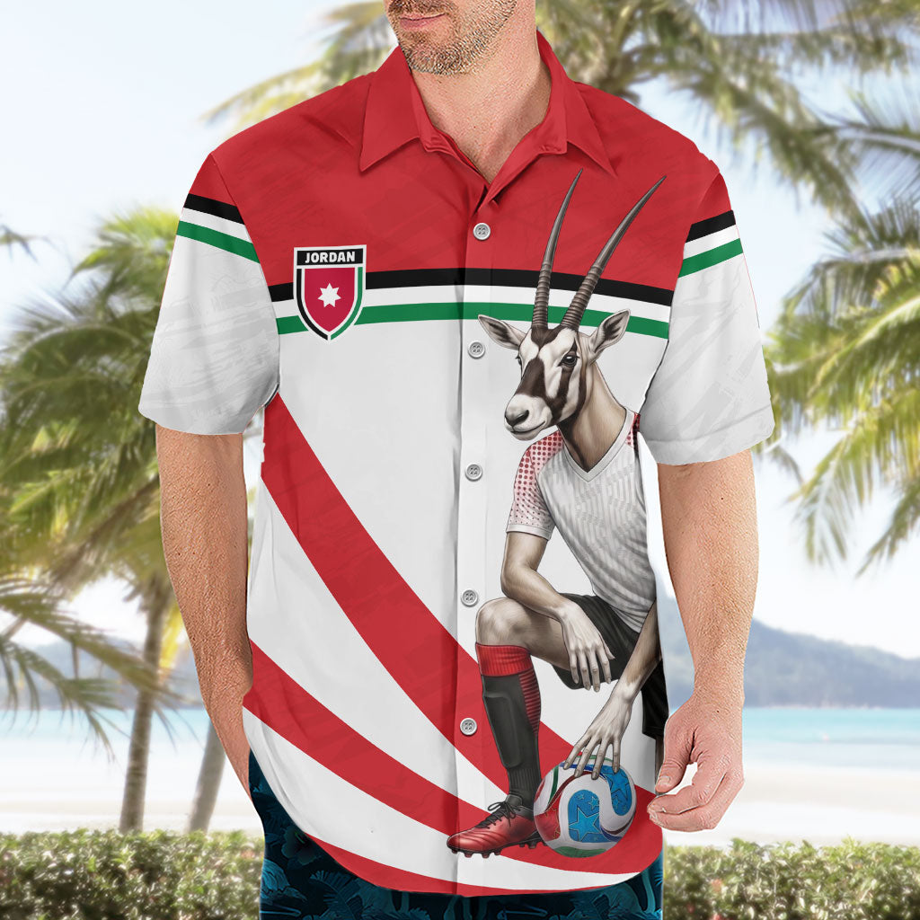 Personalized Jordan Football Oryx Mascot Hawaiian Shirt Patriotic Diagonal Stripe Athletic Graphic