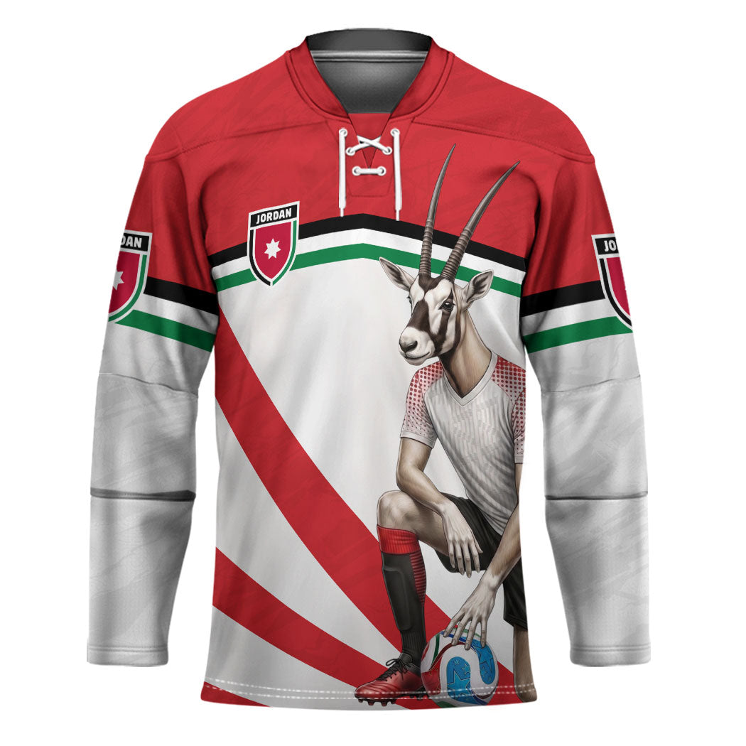 Personalized Jordan Football Oryx Mascot Hockey Jersey Patriotic Diagonal Stripe Athletic Graphic