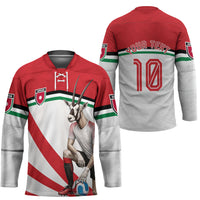 Personalized Jordan Football Oryx Mascot Hockey Jersey Patriotic Diagonal Stripe Athletic Graphic