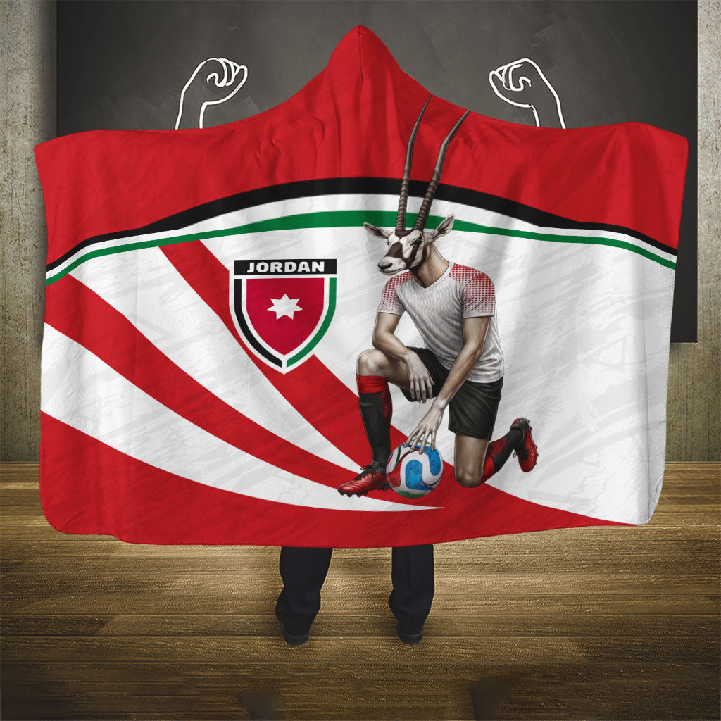 Jordan Football Oryx Mascot Hooded Blanket Patriotic Diagonal Stripe Athletic Graphic