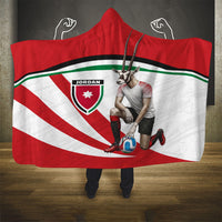 Jordan Football Oryx Mascot Hooded Blanket Patriotic Diagonal Stripe Athletic Graphic