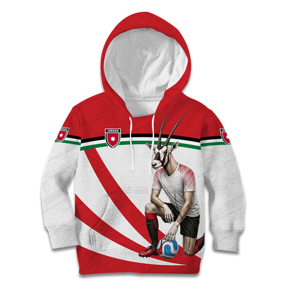 Personalized Jordan Football Oryx Mascot Kid Hoodie Patriotic Diagonal Stripe Athletic Graphic