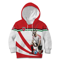 Personalized Jordan Football Oryx Mascot Kid Hoodie Patriotic Diagonal Stripe Athletic Graphic
