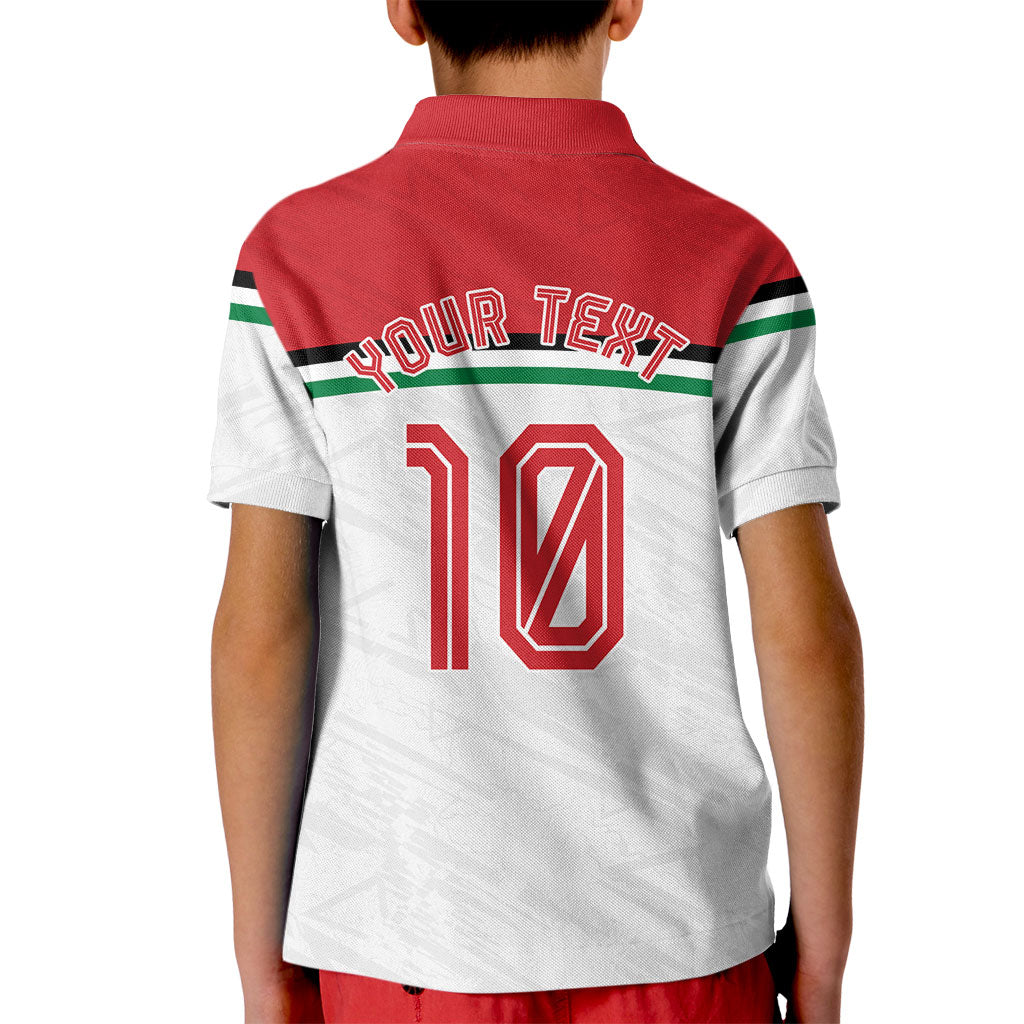 Personalized Jordan Football Oryx Mascot Kid Polo Shirt Patriotic Diagonal Stripe Athletic Graphic