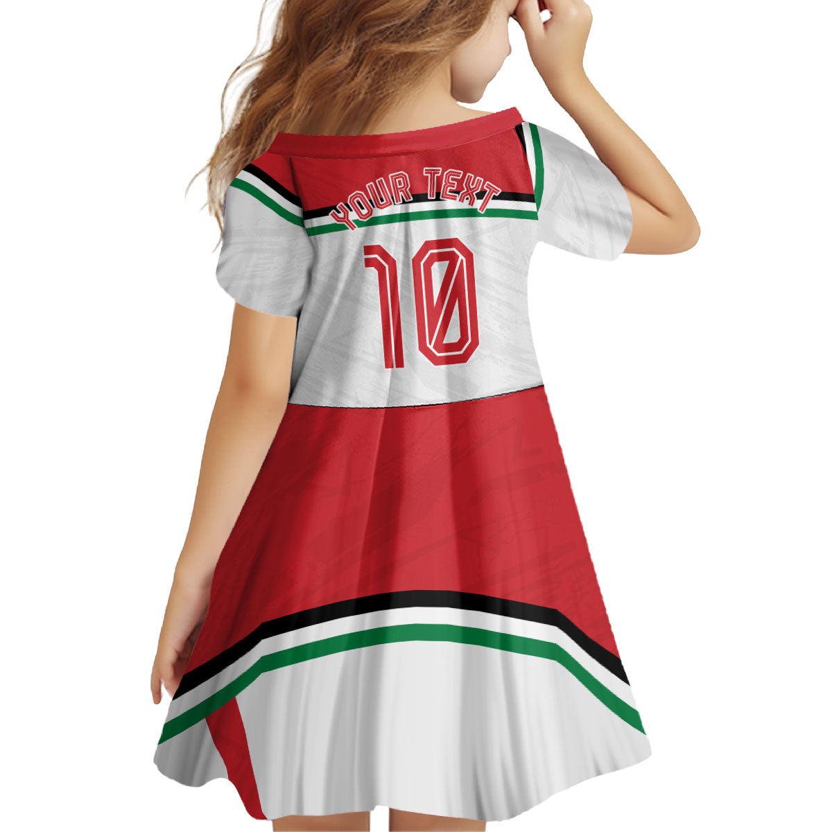Personalized Jordan Football Oryx Mascot Kid Short Sleeve Dress Patriotic Diagonal Stripe Athletic Graphic