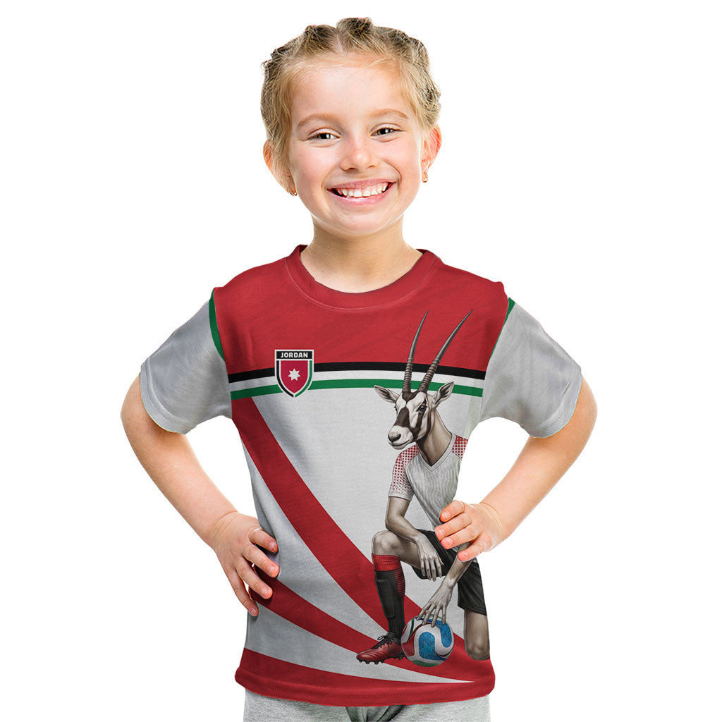 Personalized Jordan Football Oryx Mascot Kid T Shirt Patriotic Diagonal Stripe Athletic Graphic