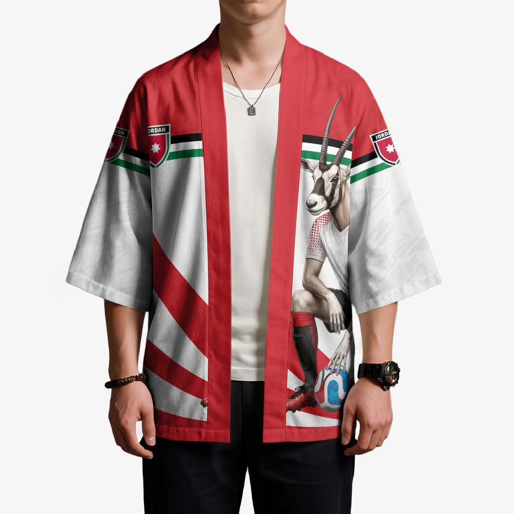 Personalized Jordan Football Oryx Mascot Kimono Patriotic Diagonal Stripe Athletic Graphic