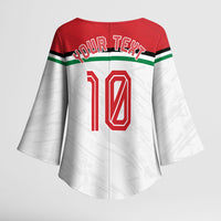 Personalized Jordan Football Oryx Mascot Kimono Sleeve Blouse Patriotic Diagonal Stripe Athletic Graphic