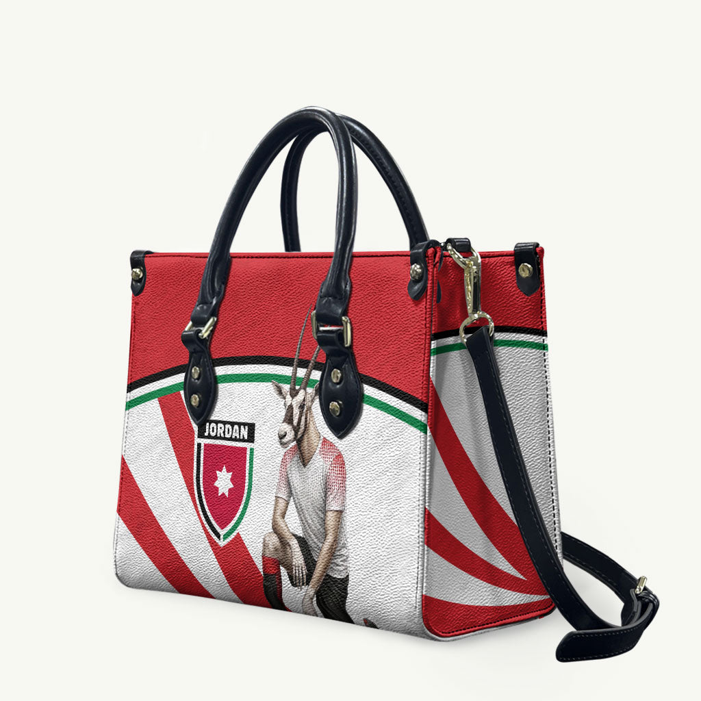 Jordan Football Oryx Mascot Leather Bag Patriotic Diagonal Stripe Athletic Graphic