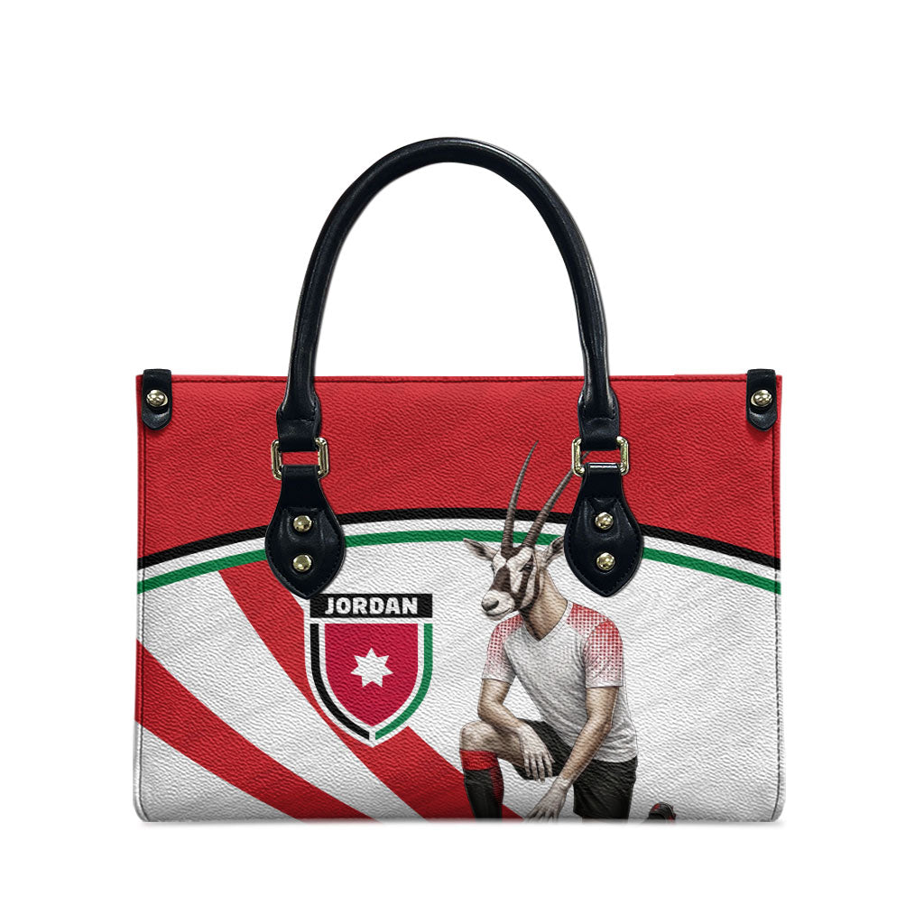 Jordan Football Oryx Mascot Leather Bag Patriotic Diagonal Stripe Athletic Graphic