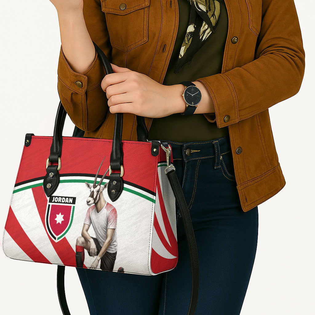 Jordan Football Oryx Mascot Leather Bag Patriotic Diagonal Stripe Athletic Graphic