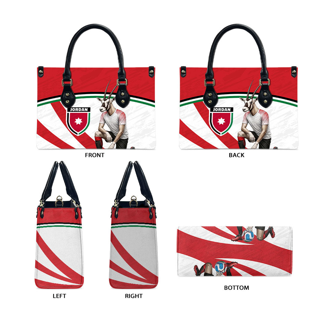 Jordan Football Oryx Mascot Leather Bag Patriotic Diagonal Stripe Athletic Graphic