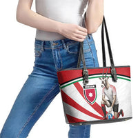Jordan Football Oryx Mascot Leather Tote Bag Patriotic Diagonal Stripe Athletic Graphic