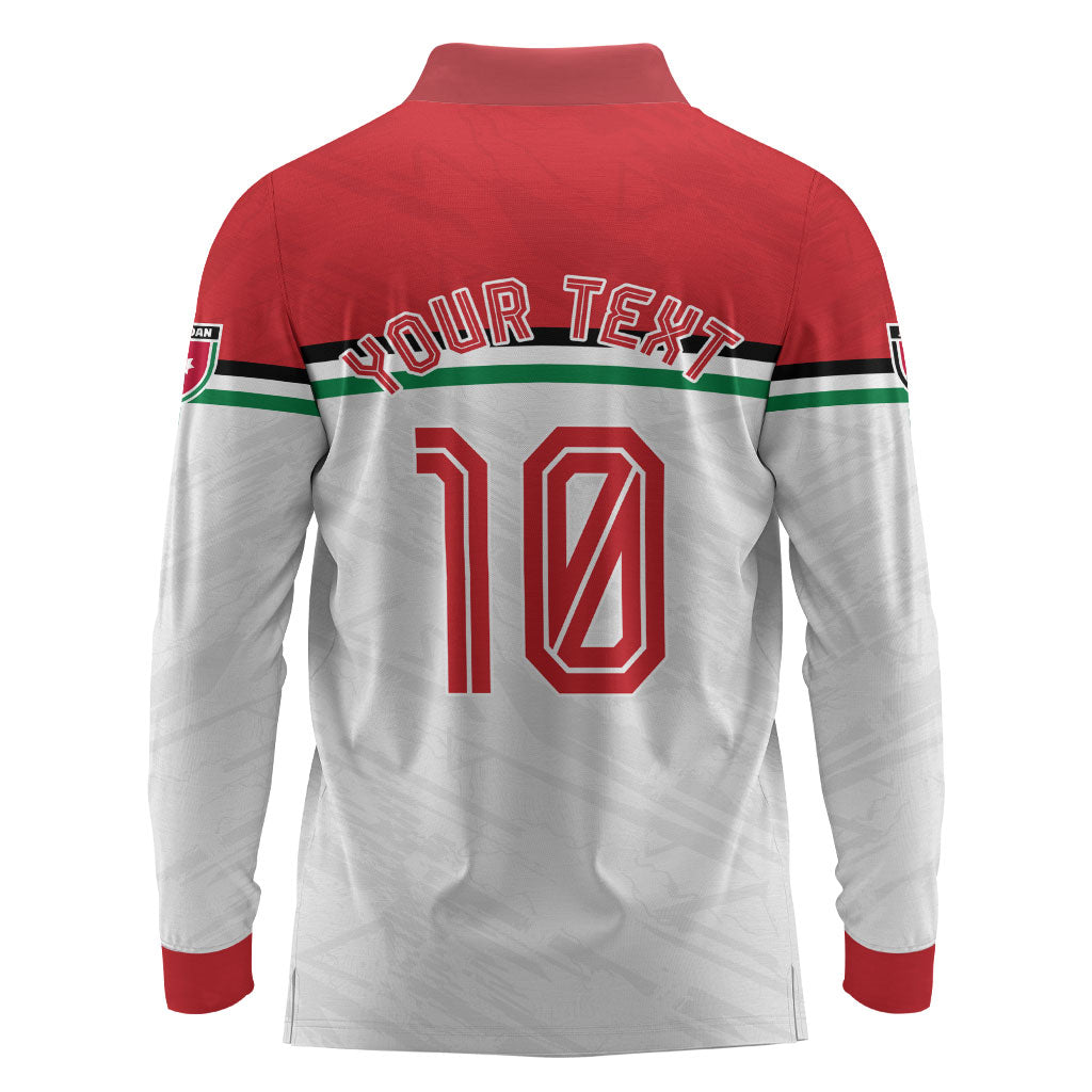 Personalized Jordan Football Oryx Mascot Long Sleeve Polo Shirt Patriotic Diagonal Stripe Athletic Graphic
