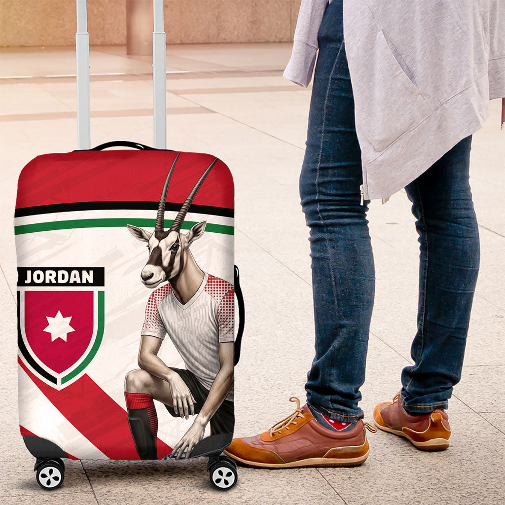 Jordan Football Oryx Mascot Luggage Cover Patriotic Diagonal Stripe Athletic Graphic