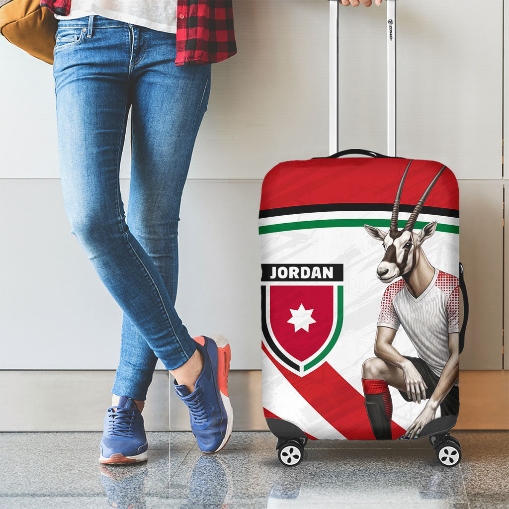 Jordan Football Oryx Mascot Luggage Cover Patriotic Diagonal Stripe Athletic Graphic