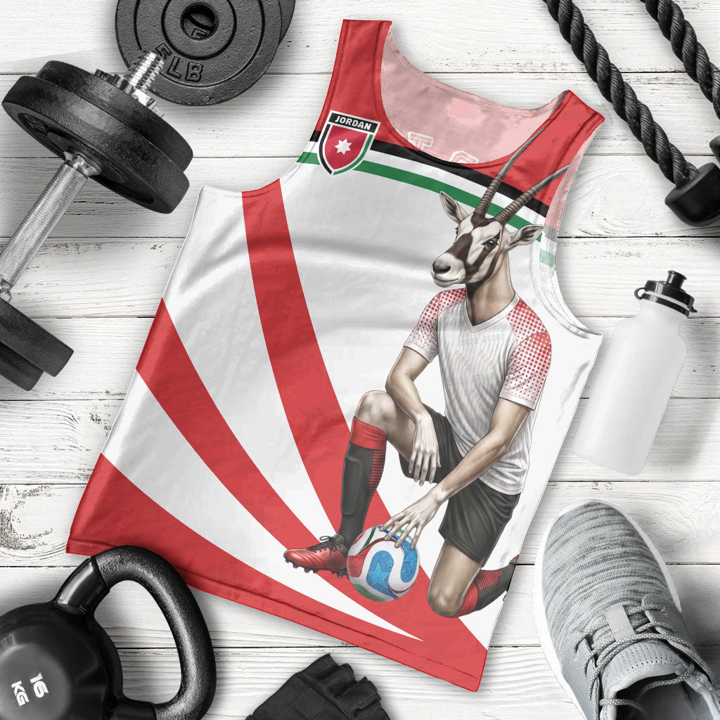Personalized Jordan Football Oryx Mascot Men Tank Top Patriotic Diagonal Stripe Athletic Graphic