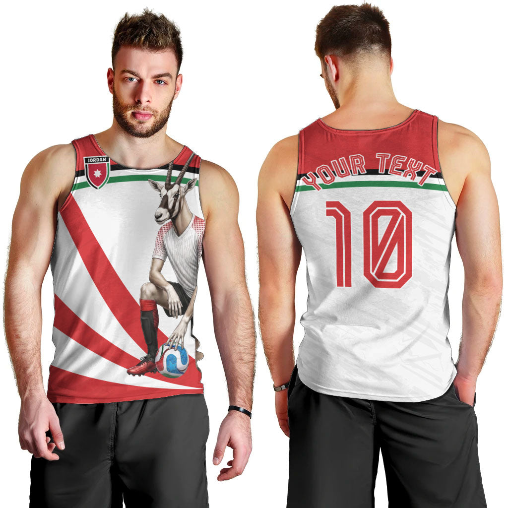 Personalized Jordan Football Oryx Mascot Men Tank Top Patriotic Diagonal Stripe Athletic Graphic