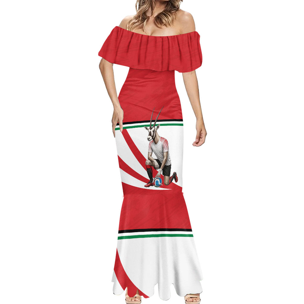 Jordan Football Oryx Mascot Mermaid Dress Patriotic Diagonal Stripe Athletic Graphic