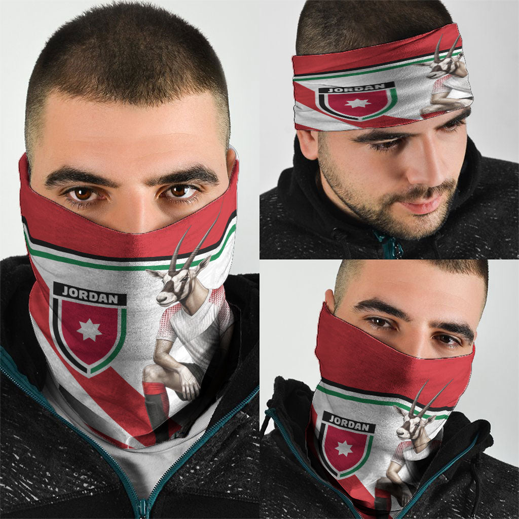 Jordan Football Oryx Mascot Neck Gaiter Patriotic Diagonal Stripe Athletic Graphic