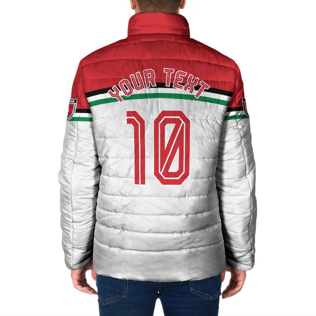 Personalized Jordan Football Oryx Mascot Padded Jacket Patriotic Diagonal Stripe Athletic Graphic