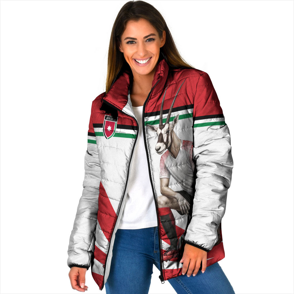 Personalized Jordan Football Oryx Mascot Padded Jacket Patriotic Diagonal Stripe Athletic Graphic
