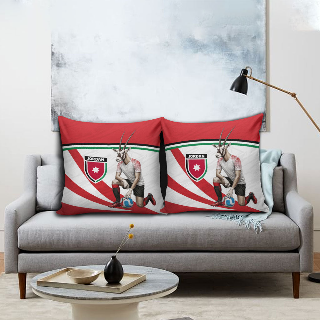 Jordan Football Oryx Mascot Pillow Cover Patriotic Diagonal Stripe Athletic Graphic