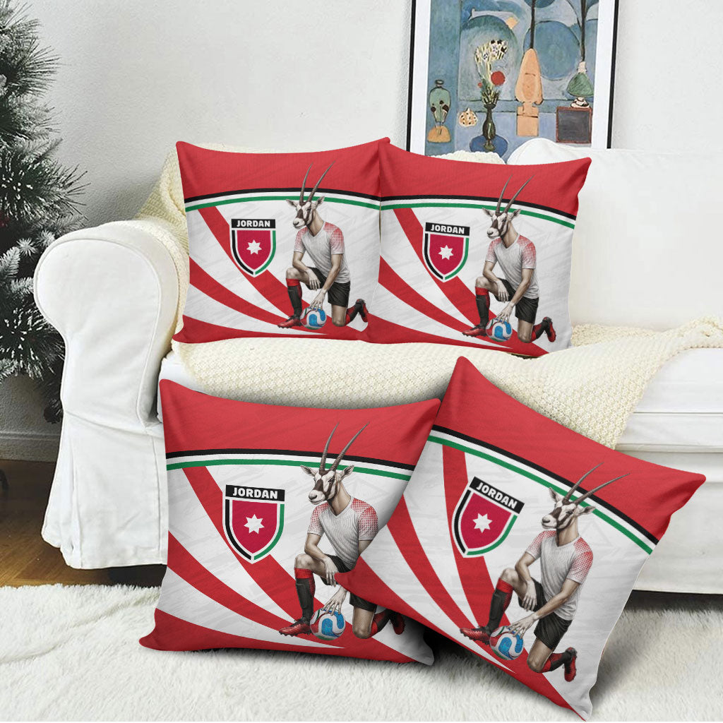 Jordan Football Oryx Mascot Pillow Cover Patriotic Diagonal Stripe Athletic Graphic