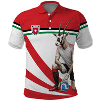 Personalized Jordan Football Oryx Mascot Polo Shirt Patriotic Diagonal Stripe Athletic Graphic