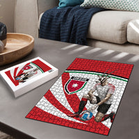 Jordan Football Oryx Mascot Puzzle Patriotic Diagonal Stripe Athletic Graphic