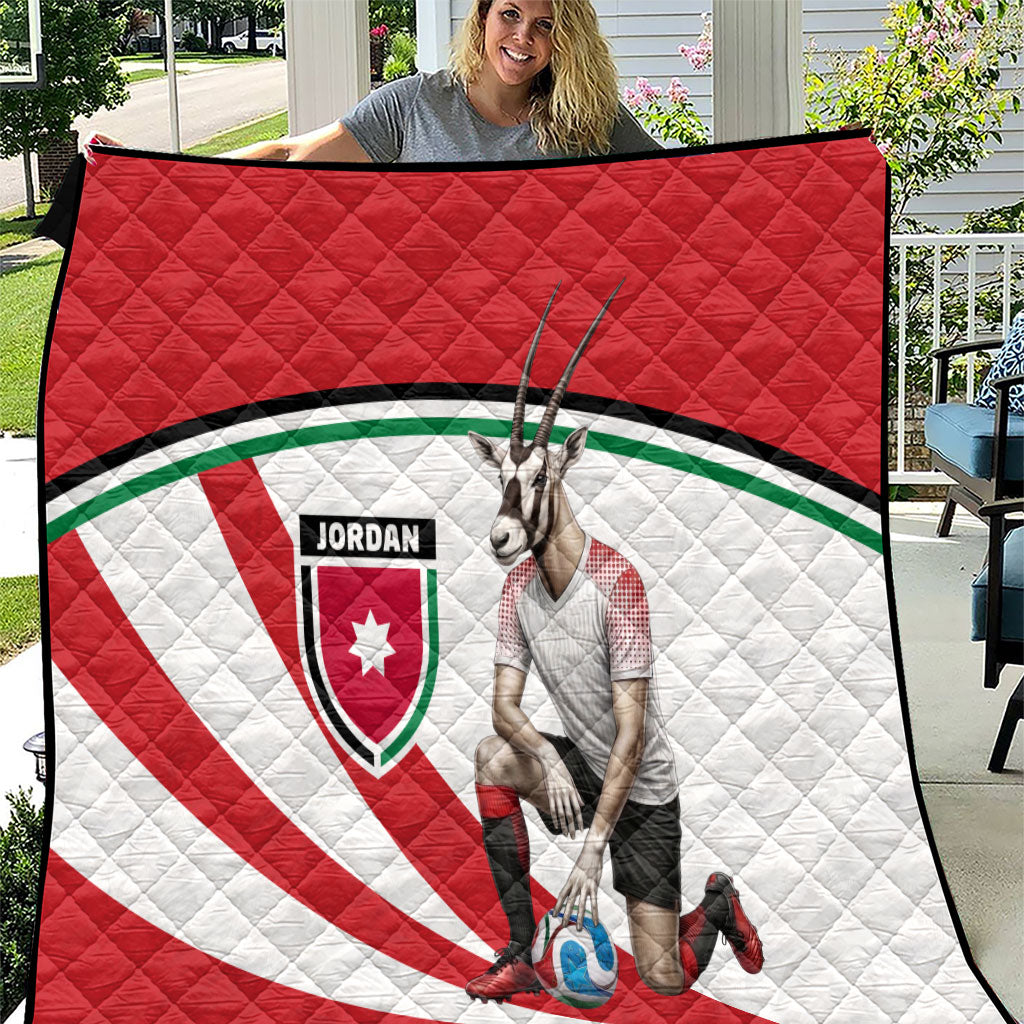 Jordan Football Oryx Mascot Quilt Patriotic Diagonal Stripe Athletic Graphic