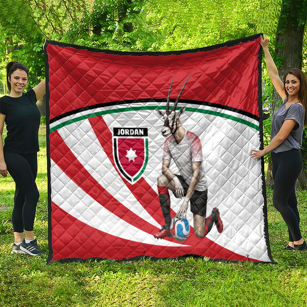 Jordan Football Oryx Mascot Quilt Patriotic Diagonal Stripe Athletic Graphic