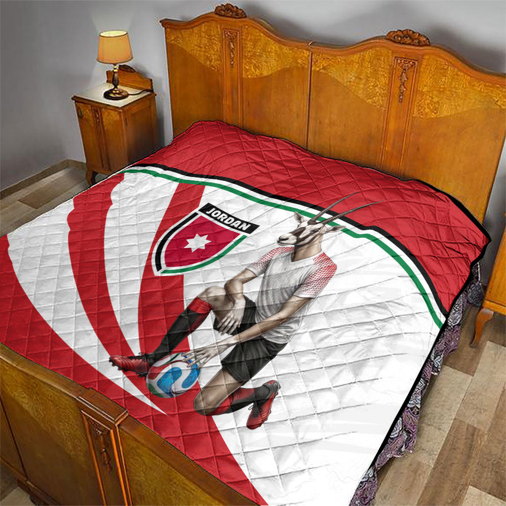 Jordan Football Oryx Mascot Quilt Patriotic Diagonal Stripe Athletic Graphic