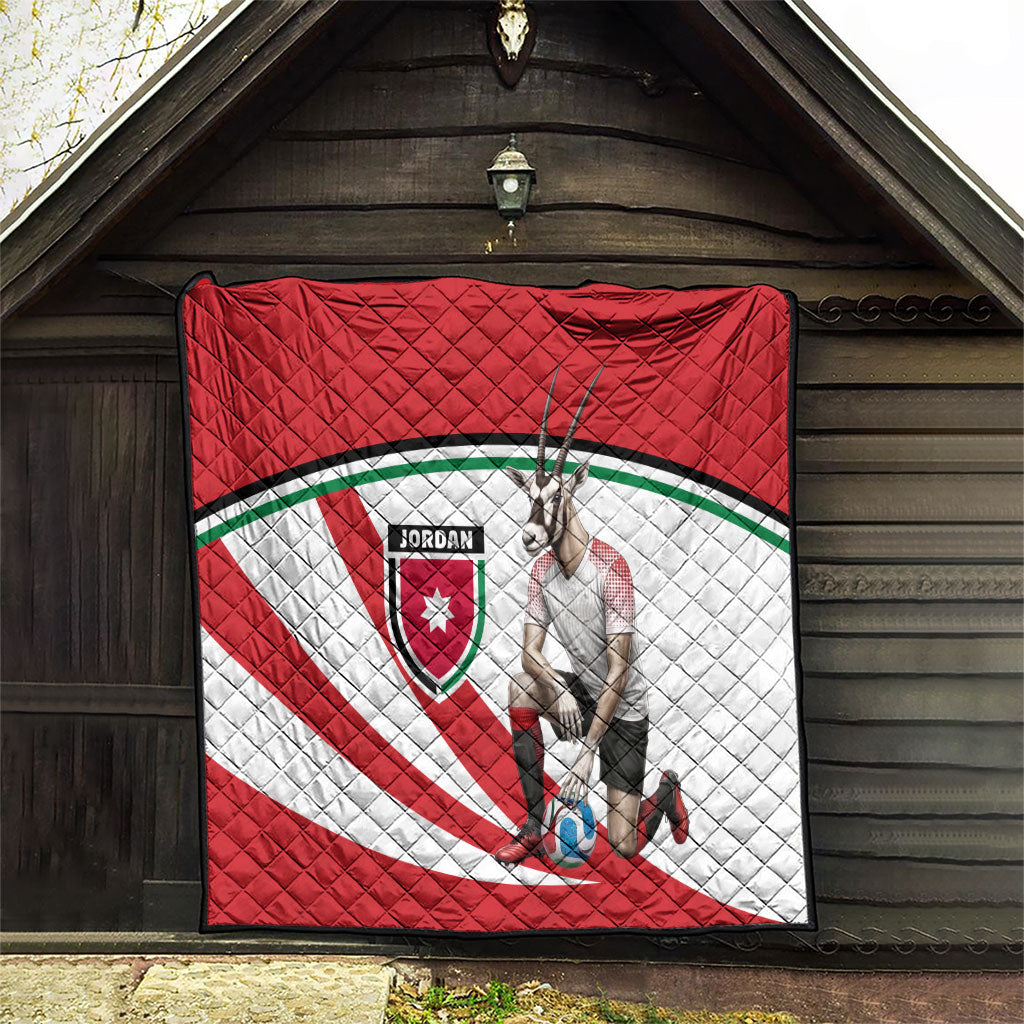 Jordan Football Oryx Mascot Quilt Patriotic Diagonal Stripe Athletic Graphic