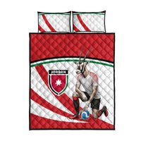 Jordan Football Oryx Mascot Quilt Bed Set Patriotic Diagonal Stripe Athletic Graphic