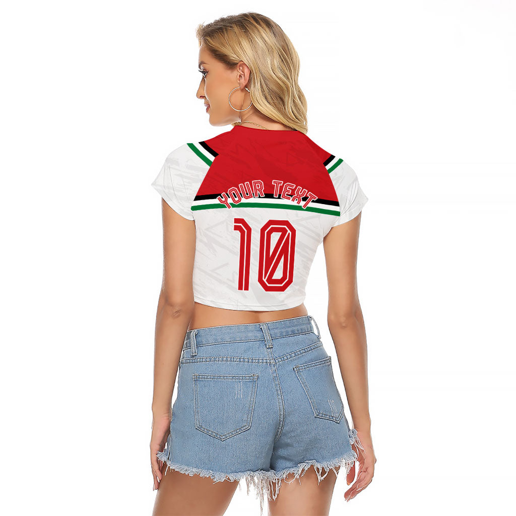 Personalized Jordan Football Oryx Mascot Raglan Cropped T Shirt Patriotic Diagonal Stripe Athletic Graphic