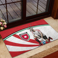 Jordan Football Oryx Mascot Rubber Doormat Patriotic Diagonal Stripe Athletic Graphic