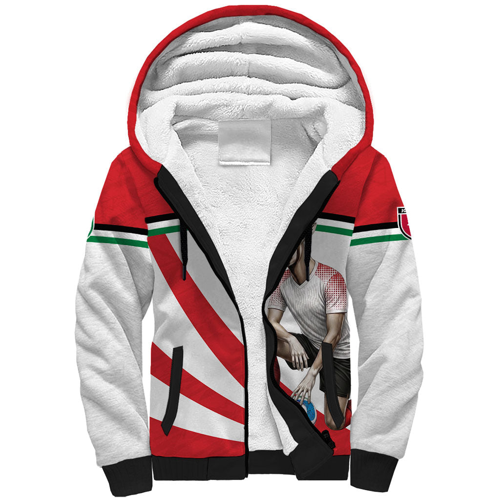 Personalized Jordan Football Oryx Mascot Sherpa Hoodie Patriotic Diagonal Stripe Athletic Graphic