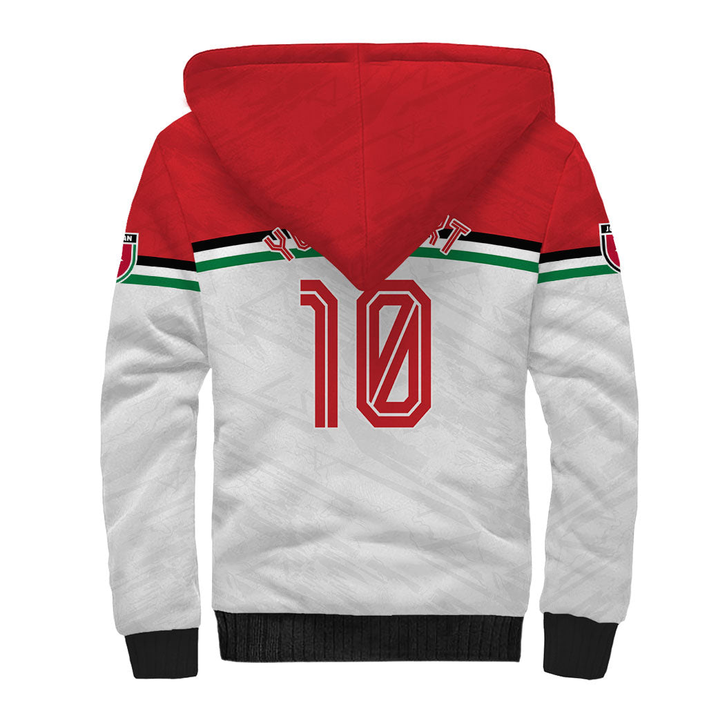 Personalized Jordan Football Oryx Mascot Sherpa Hoodie Patriotic Diagonal Stripe Athletic Graphic