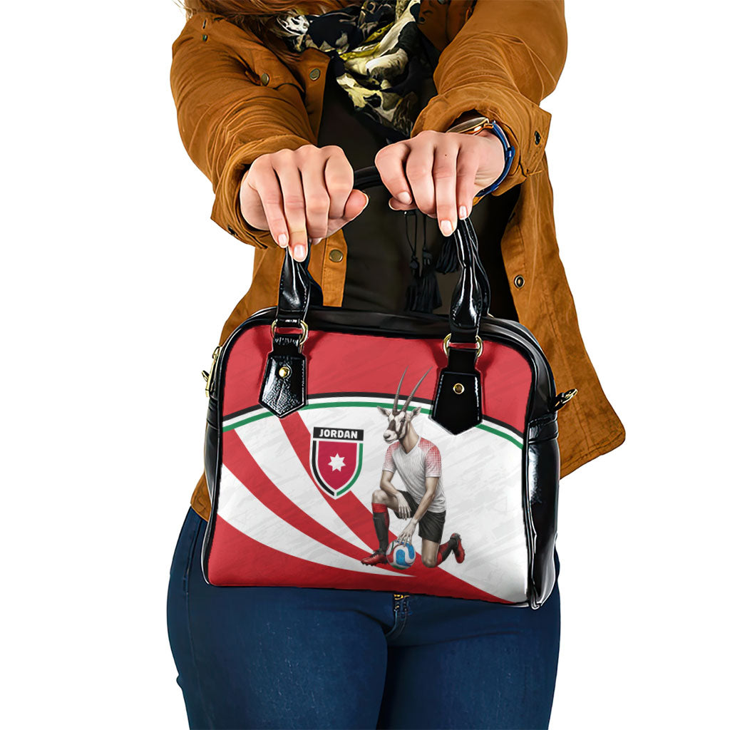 Jordan Football Oryx Mascot Shoulder Handbag Patriotic Diagonal Stripe Athletic Graphic