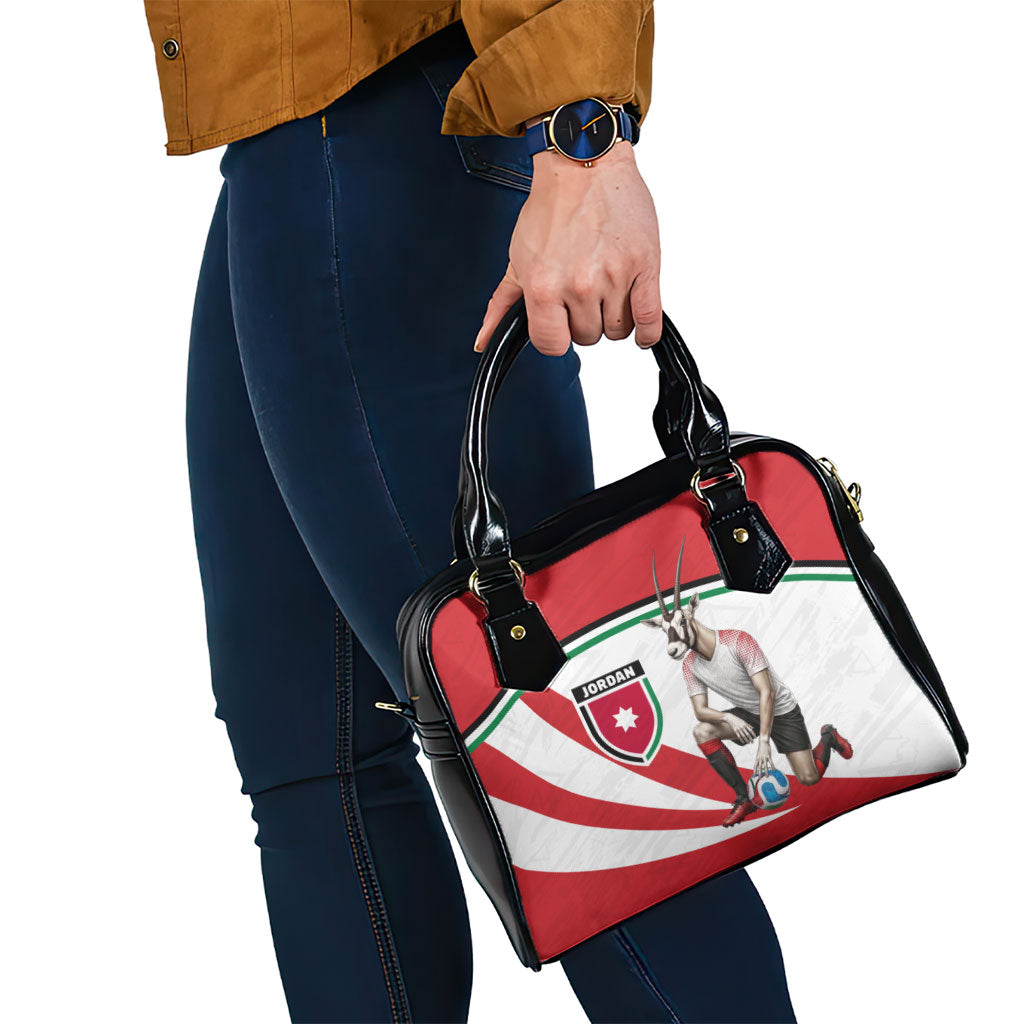 Jordan Football Oryx Mascot Shoulder Handbag Patriotic Diagonal Stripe Athletic Graphic