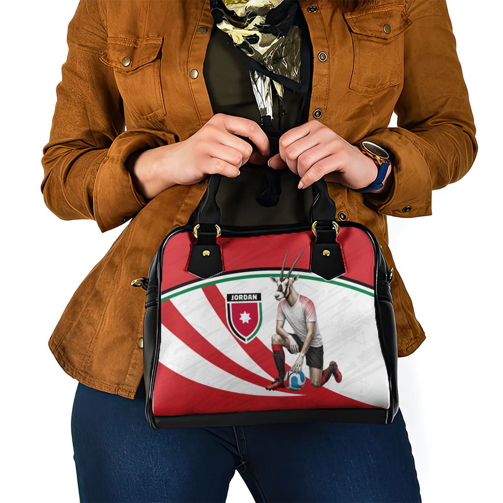 Jordan Football Oryx Mascot Shoulder Handbag Patriotic Diagonal Stripe Athletic Graphic