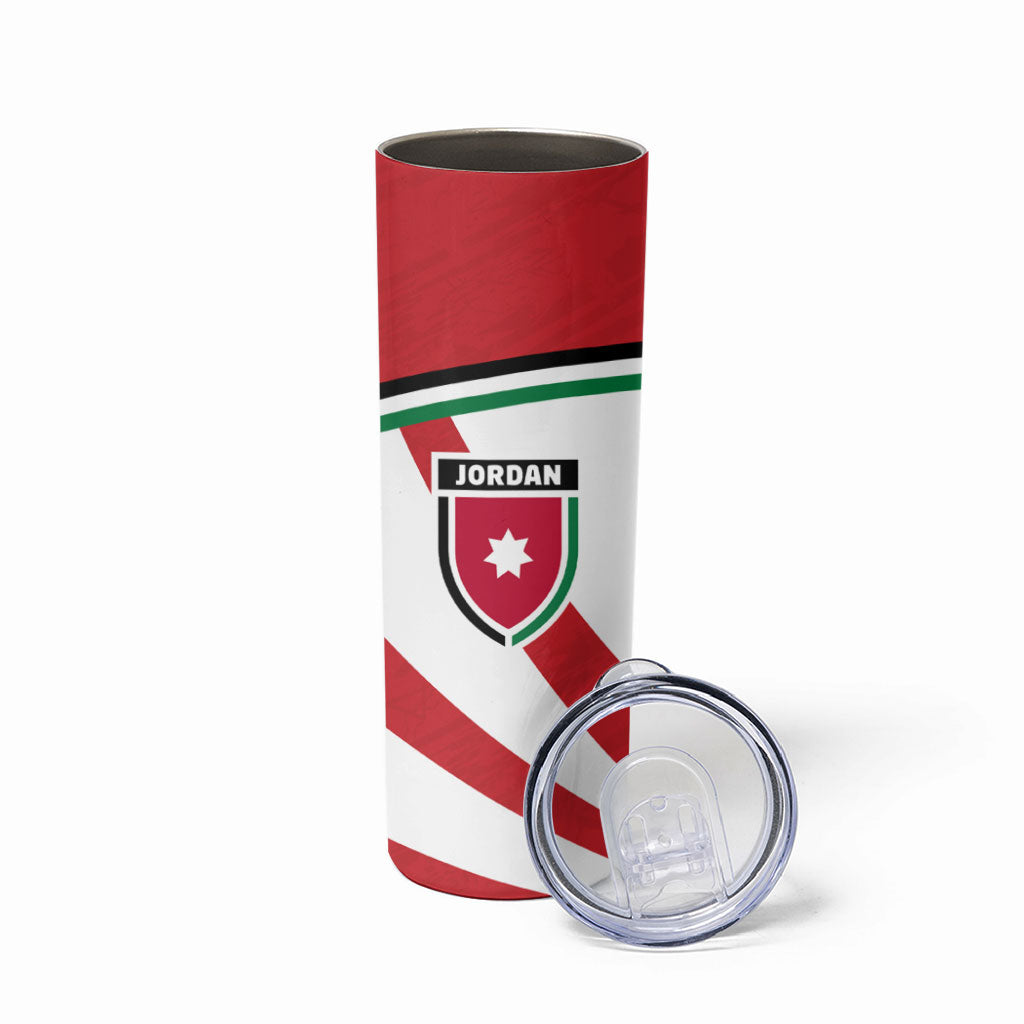 Jordan Football Oryx Mascot Skinny Tumbler Patriotic Diagonal Stripe Athletic Graphic