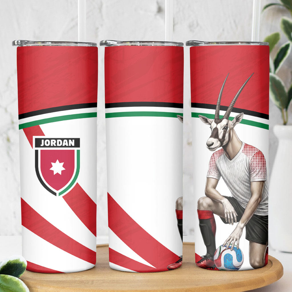 Jordan Football Oryx Mascot Skinny Tumbler Patriotic Diagonal Stripe Athletic Graphic