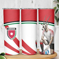 Jordan Football Oryx Mascot Skinny Tumbler Patriotic Diagonal Stripe Athletic Graphic