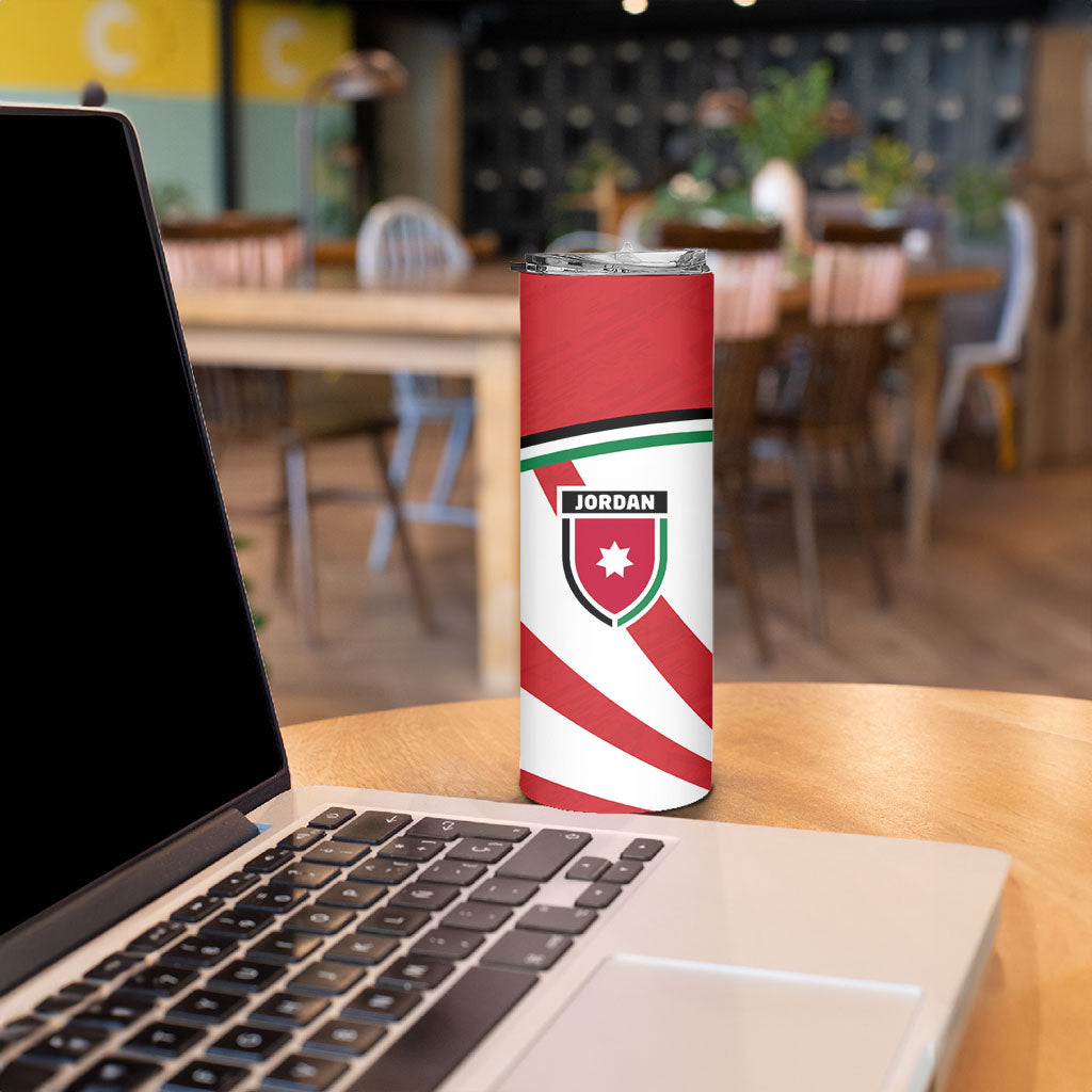 Jordan Football Oryx Mascot Skinny Tumbler Patriotic Diagonal Stripe Athletic Graphic