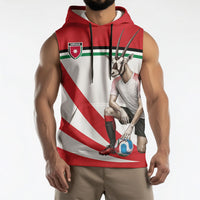 Personalized Jordan Football Oryx Mascot Sleeveless Hoodie Patriotic Diagonal Stripe Athletic Graphic